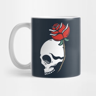 Skull and Red Roses Mug